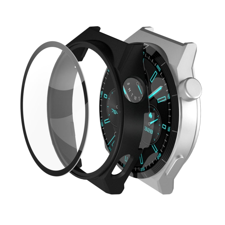 For Huawei GT3 Pro 46mm 2 in 1 PC Frame + Tempered Glass Film Watch Protective Case