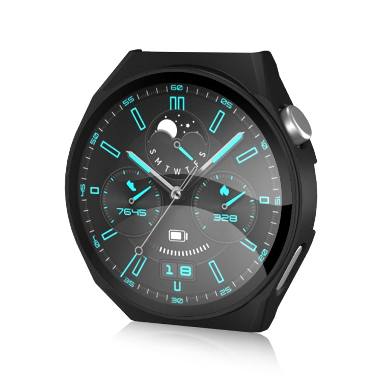 For Huawei GT3 Pro 46mm 2 in 1 PC Frame + Tempered Glass Film Watch Protective Case