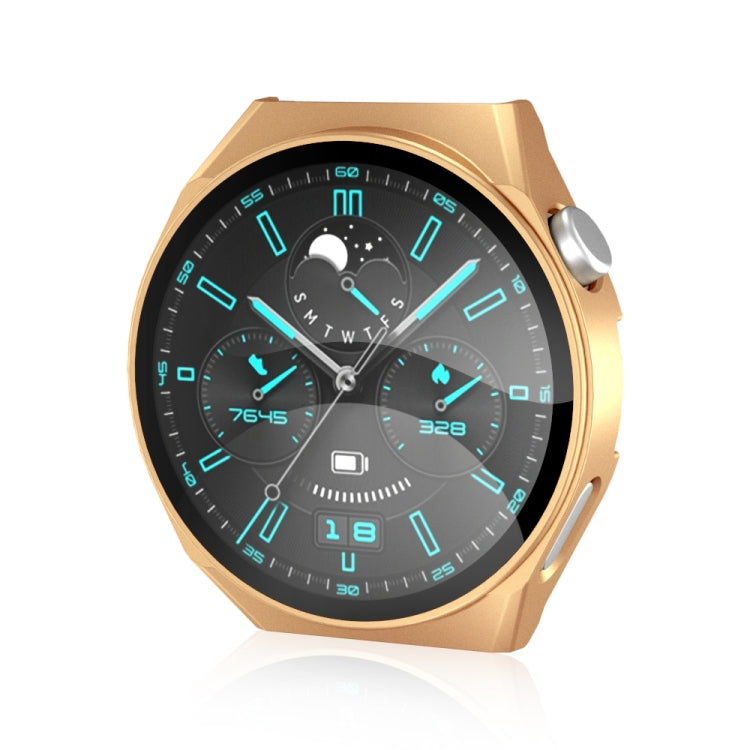 For Huawei GT3 Pro 46mm 2 in 1 PC Frame + Tempered Glass Film Watch Protective Case