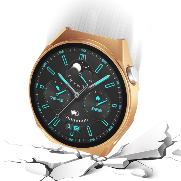 For Huawei GT3 Pro 46mm 2 in 1 PC Frame + Tempered Glass Film Watch Protective Case
