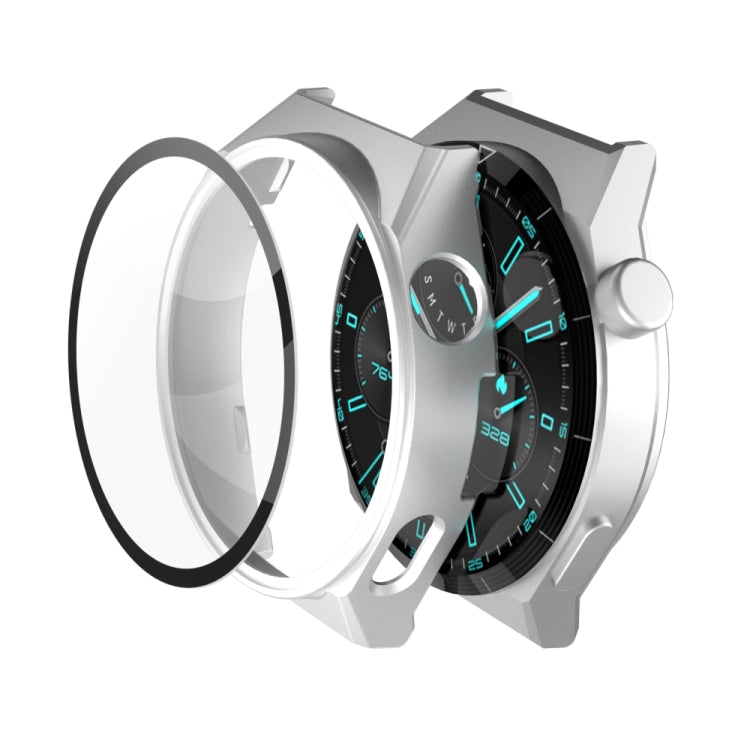 For Huawei GT3 Pro 46mm 2 in 1 PC Frame + Tempered Glass Film Watch Protective Case