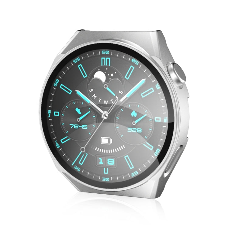 For Huawei GT3 Pro 46mm 2 in 1 PC Frame + Tempered Glass Film Watch Protective Case