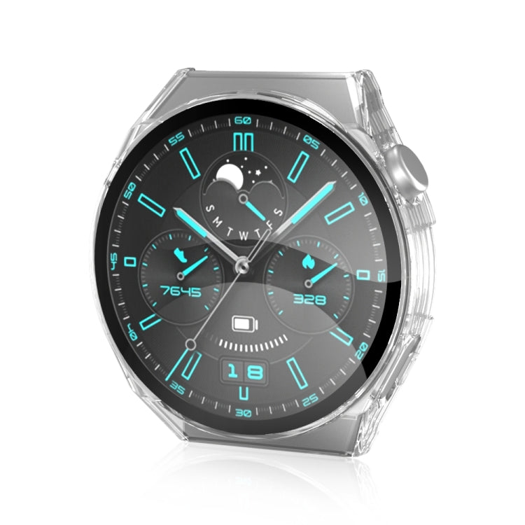 For Huawei GT3 Pro 46mm 2 in 1 PC Frame + Tempered Glass Film Watch Protective Case