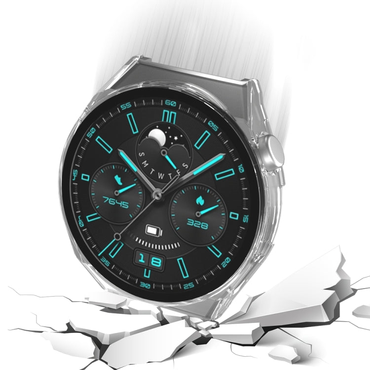 For Huawei GT3 Pro 46mm 2 in 1 PC Frame + Tempered Glass Film Watch Protective Case