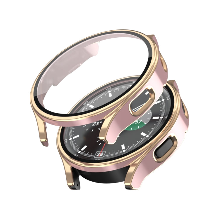 For Samsung Galaxy Watch 4 40 / 44mm Electroplating Two-color PC+Tempered Film Watch Protective Case