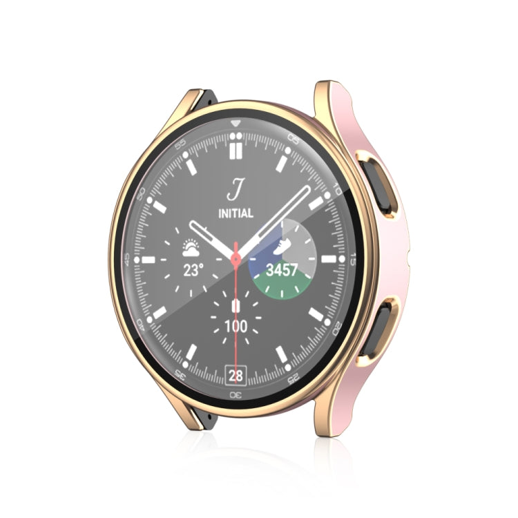 For Samsung Galaxy Watch 4 40 / 44mm Electroplating Two-color PC+Tempered Film Watch Protective Case