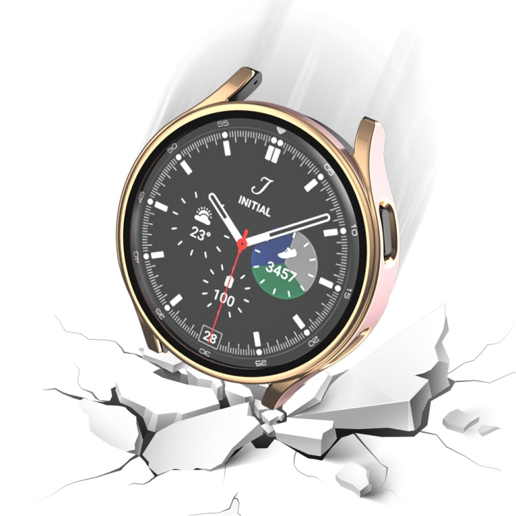 For Samsung Galaxy Watch 4 40 / 44mm Electroplating Two-color PC+Tempered Film Watch Protective Case