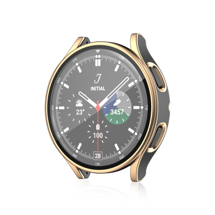 For Samsung Galaxy Watch 4 40 / 44mm Electroplating Two-color PC+Tempered Film Watch Protective Case