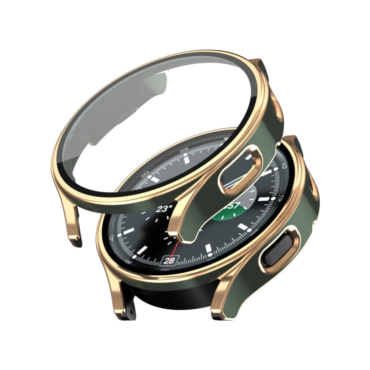 For Samsung Galaxy Watch 4 40 / 44mm Electroplating Two-color PC+Tempered Film Watch Protective Case