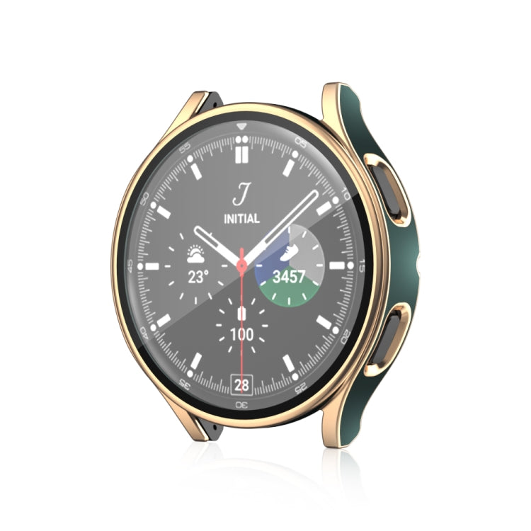 For Samsung Galaxy Watch 4 40 / 44mm Electroplating Two-color PC+Tempered Film Watch Protective Case