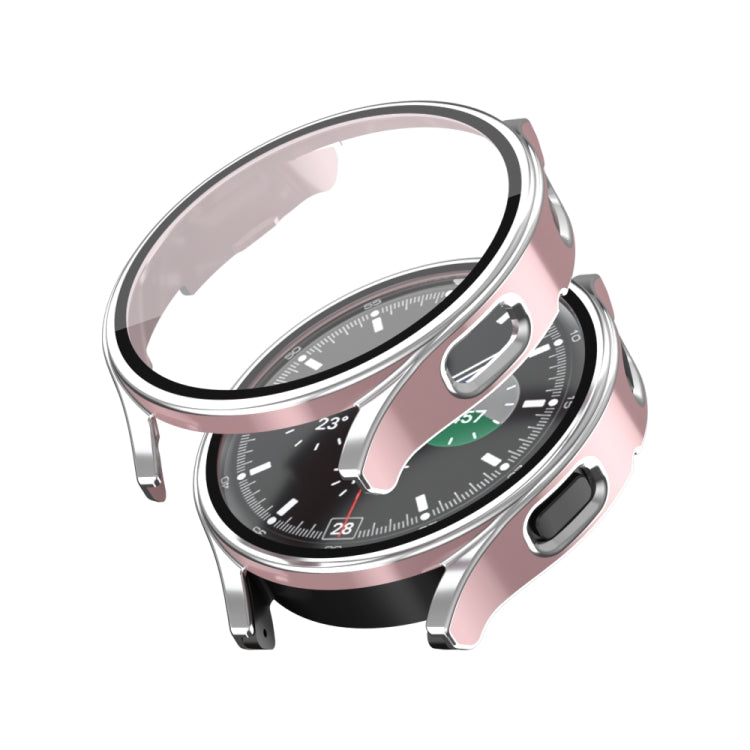 For Samsung Galaxy Watch 4 40 / 44mm Electroplating Two-color PC+Tempered Film Watch Protective Case