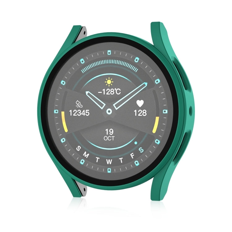 For Samsung Galaxy Watch 5 44mm Frosted PC + Tempered Film Integrated Watch Protective Case  - Green