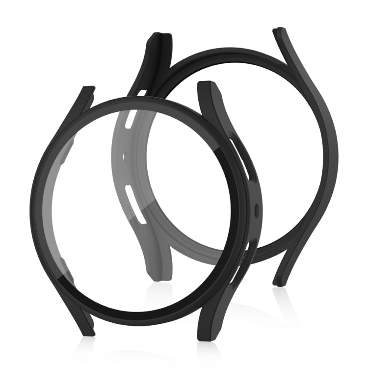 For Samsung Galaxy Watch 5 Pro 45mm Frosted PC + Tempered Film Integrated Watch Protective Case  - Black
