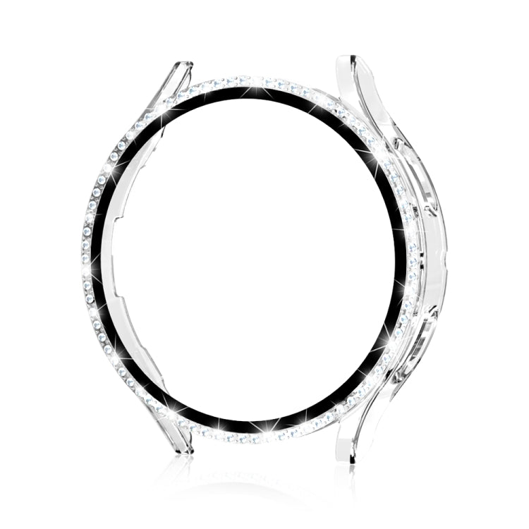For Samsung Galaxy Watch4 40mm Single Row Diamond Electroplated PC+Tempered Film Watch Case