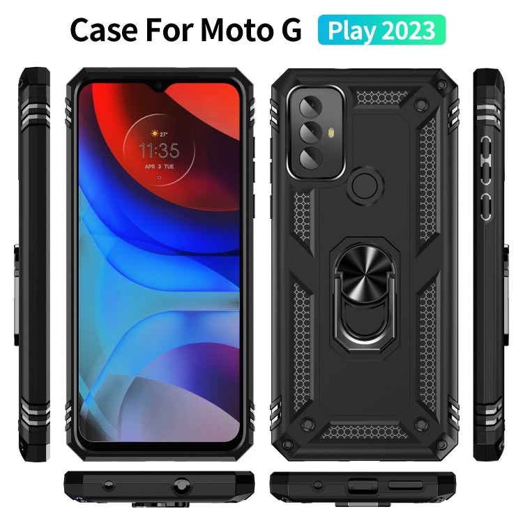 For Motorola Moto G Play 2023 Shockproof TPU + PC Phone Case with Holder