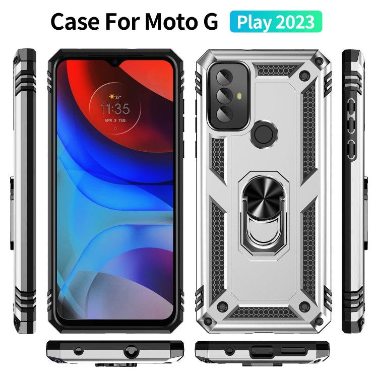 For Motorola Moto G Play 2023 Shockproof TPU + PC Phone Case with Holder