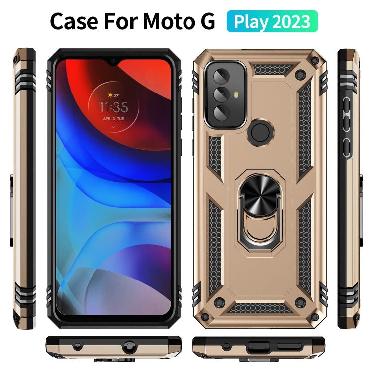 For Motorola Moto G Play 2023 Shockproof TPU + PC Phone Case with Holder