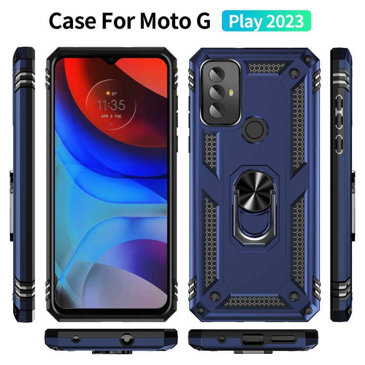For Motorola Moto G Play 2023 Shockproof TPU + PC Phone Case with Holder