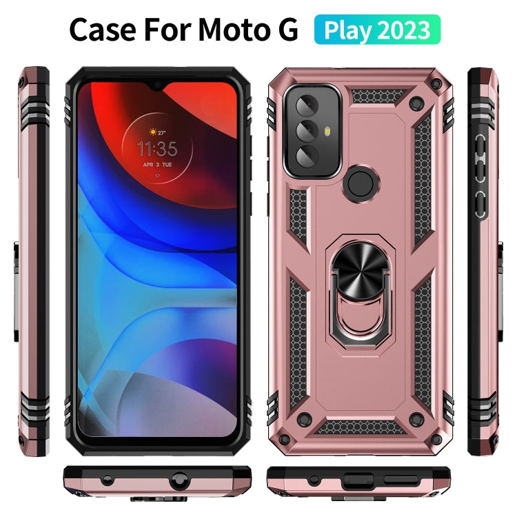 For Motorola Moto G Play 2023 Shockproof TPU + PC Phone Case with Holder