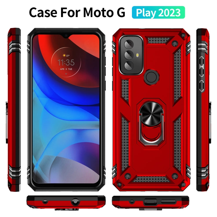 For Motorola Moto G Play 2023 Shockproof TPU + PC Phone Case with Holder