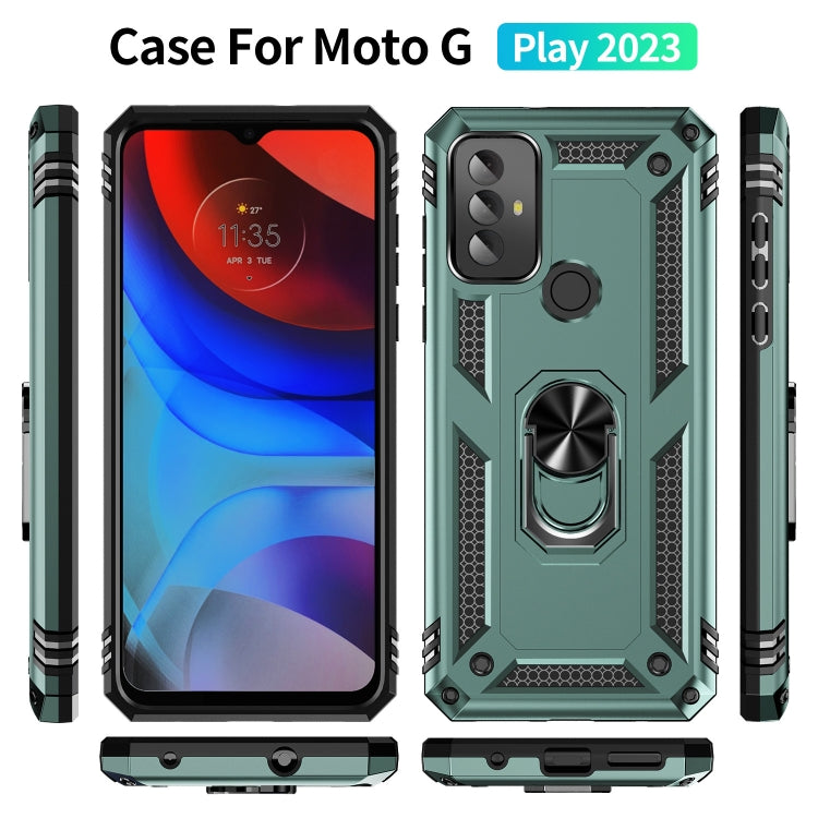 For Motorola Moto G Play 2023 Shockproof TPU + PC Phone Case with Holder
