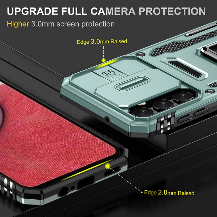 For Samsung Galaxy A14 5G Armor PC + TPU Camera Shield Phone Case