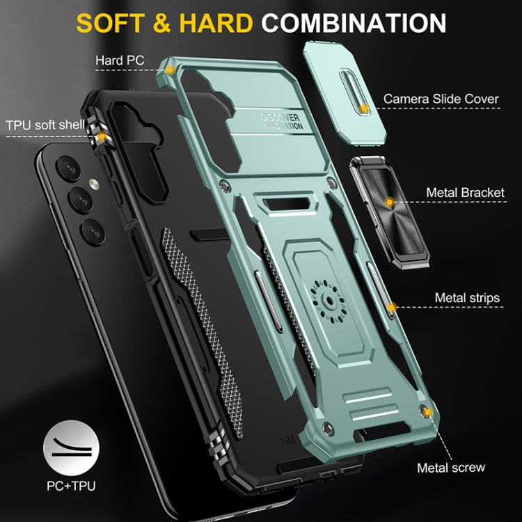 For Samsung Galaxy A14 5G Armor PC + TPU Camera Shield Phone Case