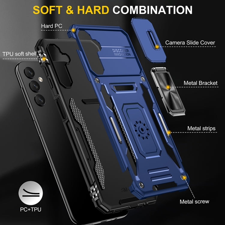 For Samsung Galaxy A14 5G Armor PC + TPU Camera Shield Phone Case