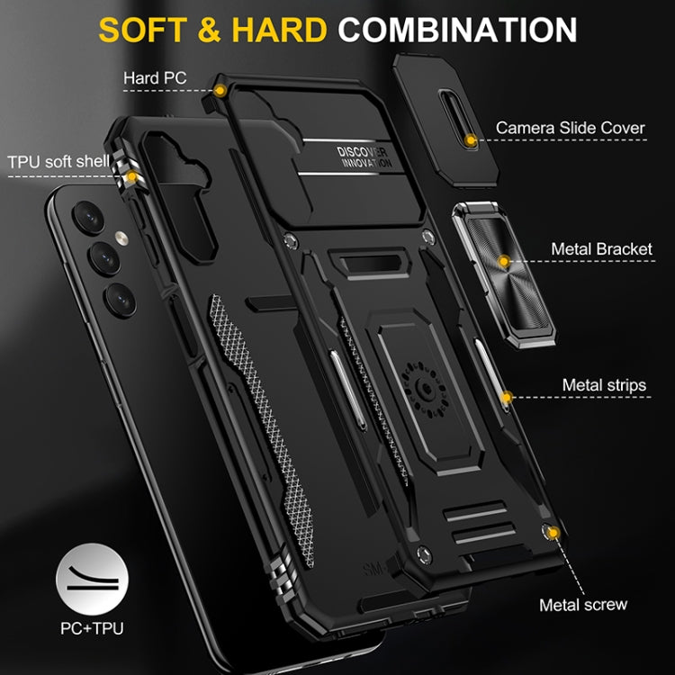 For Samsung Galaxy A14 5G Armor PC + TPU Camera Shield Phone Case