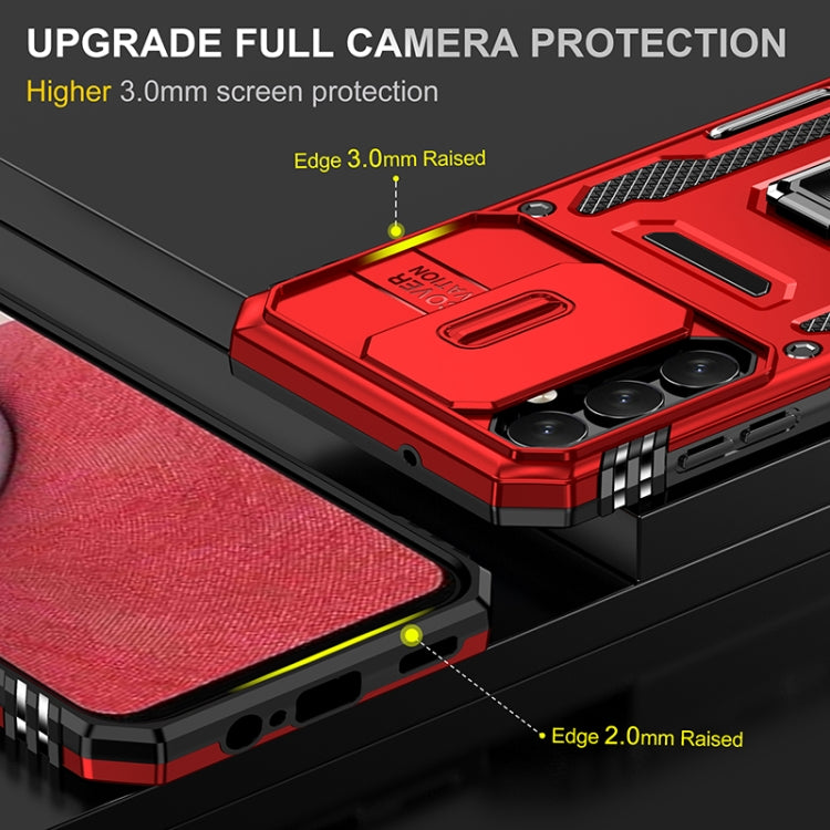 For Samsung Galaxy A14 5G Armor PC + TPU Camera Shield Phone Case