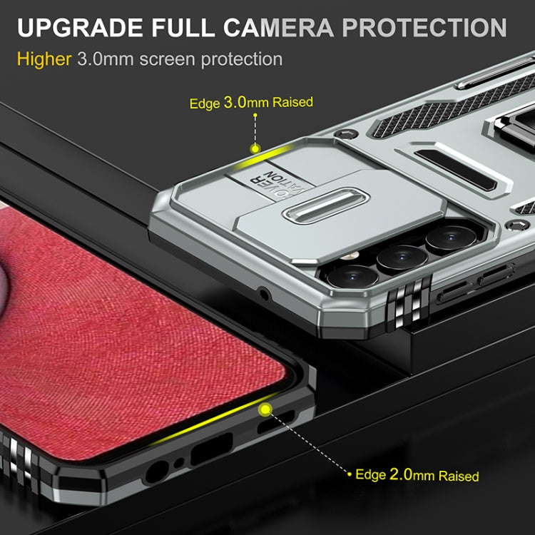 For Samsung Galaxy A14 5G Armor PC + TPU Camera Shield Phone Case