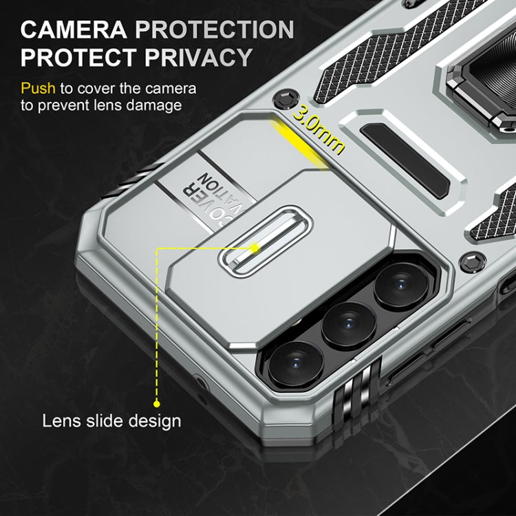 For Samsung Galaxy A14 5G Armor PC + TPU Camera Shield Phone Case