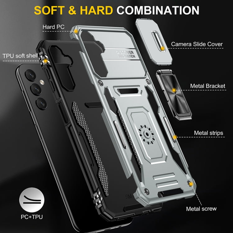 For Samsung Galaxy A14 5G Armor PC + TPU Camera Shield Phone Case