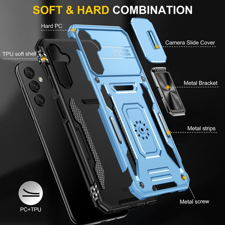 For Samsung Galaxy A14 5G Armor PC + TPU Camera Shield Phone Case