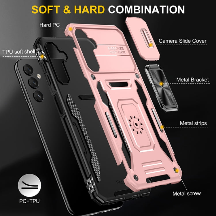 For Samsung Galaxy A14 5G Armor PC + TPU Camera Shield Phone Case