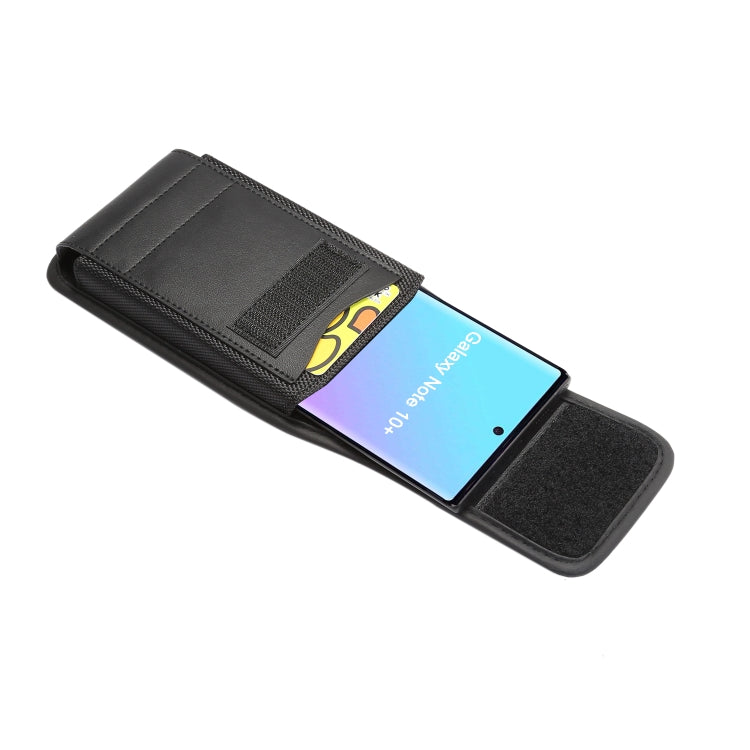For 6.1 inch Universal Nylon Cloth Mobile Phone Waist Bag with Card Slot(Black)