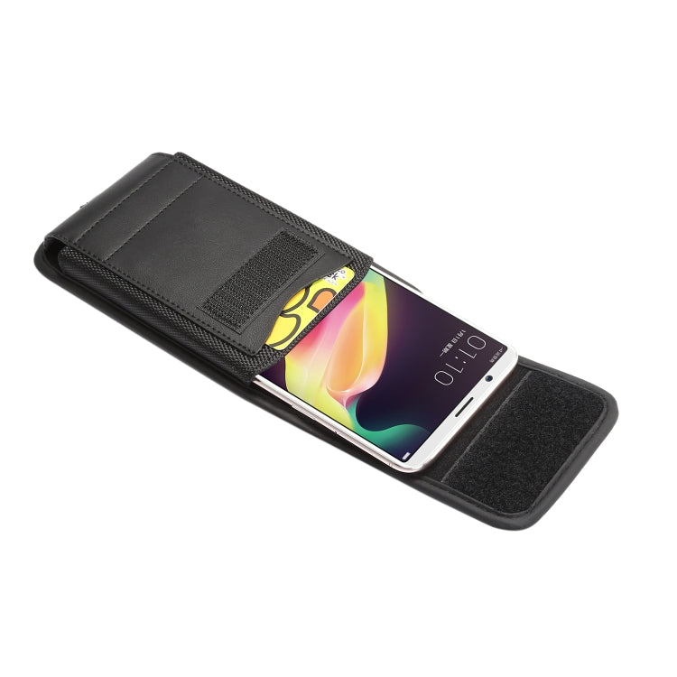 For 6.4-6.9 inch Universal Nylon Cloth Mobile Phone Waist Bag with Card Slot(Black)