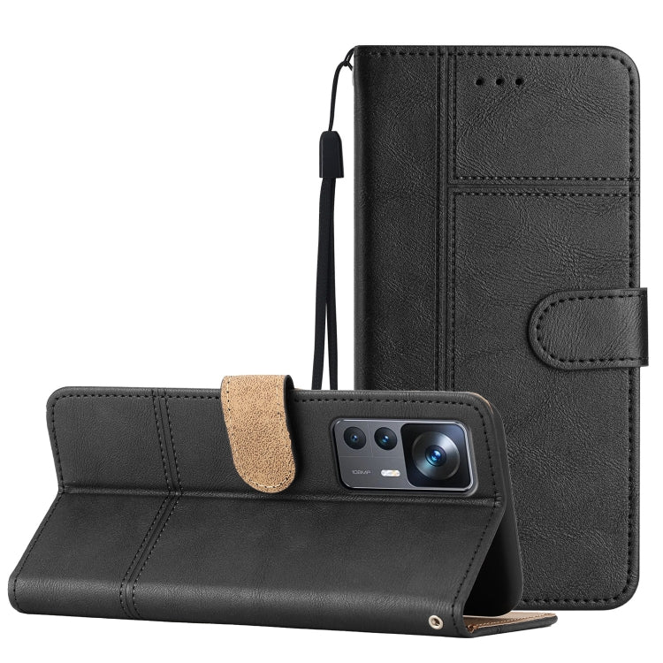For Xiaomi 12T Business Style Cowhide Texture Leather Phone Case