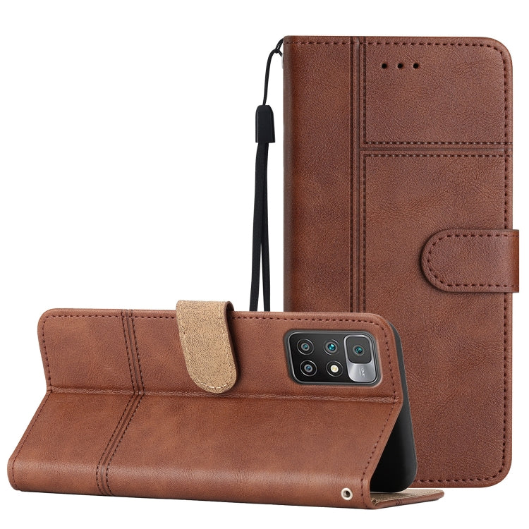 For Xiaomi Redmi 10 2022 Business Style Cowhide Texture Leather Phone Case