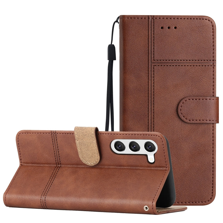 For Samsung Galaxy S23 5G Business Style Cowhide Texture Leather Phone Case