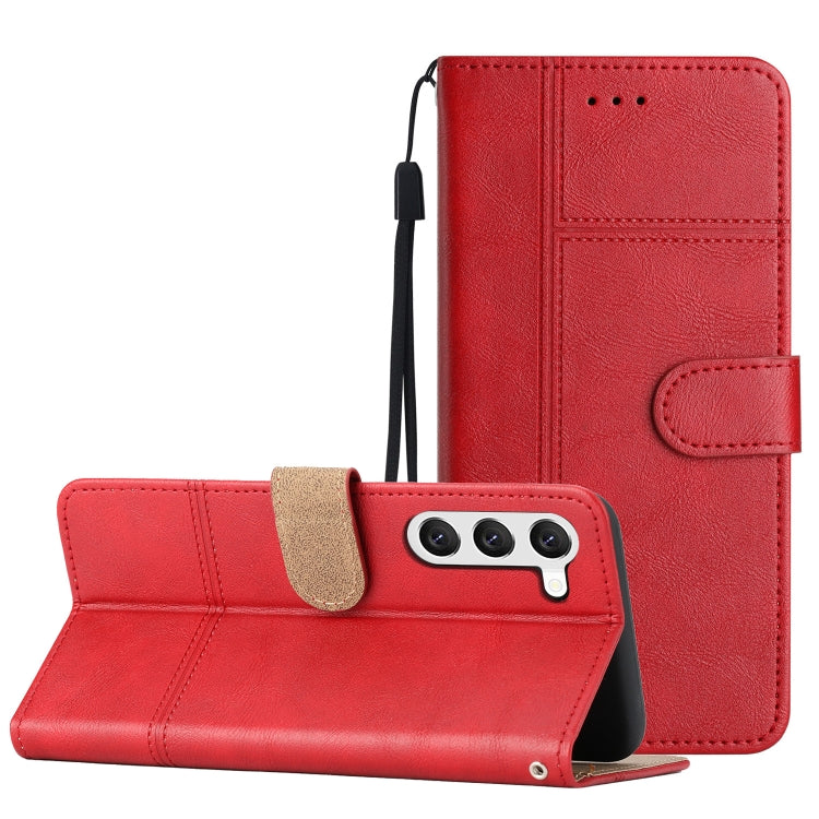 For Samsung Galaxy S23 5G Business Style Cowhide Texture Leather Phone Case