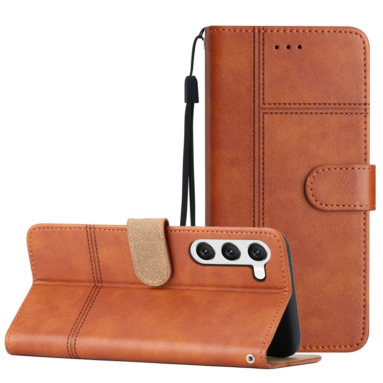 For Samsung Galaxy S23 5G Business Style Cowhide Texture Leather Phone Case