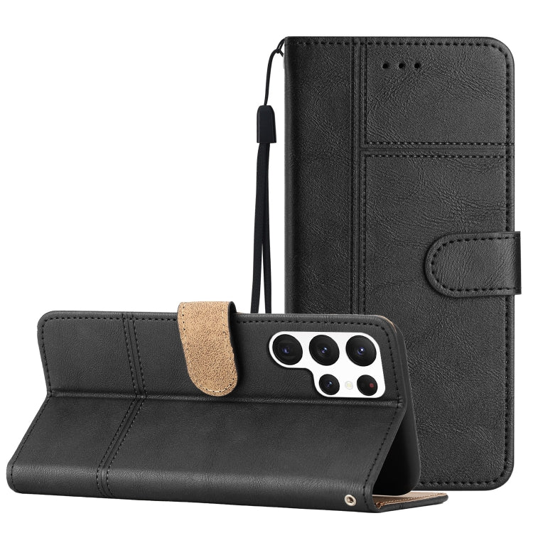 For Samsung Galaxy S23 Ultra 5G Business Style Cowhide Texture Leather Phone Case
