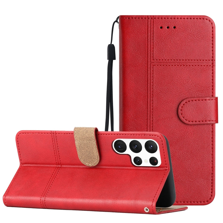 For Samsung Galaxy S23 Ultra 5G Business Style Cowhide Texture Leather Phone Case