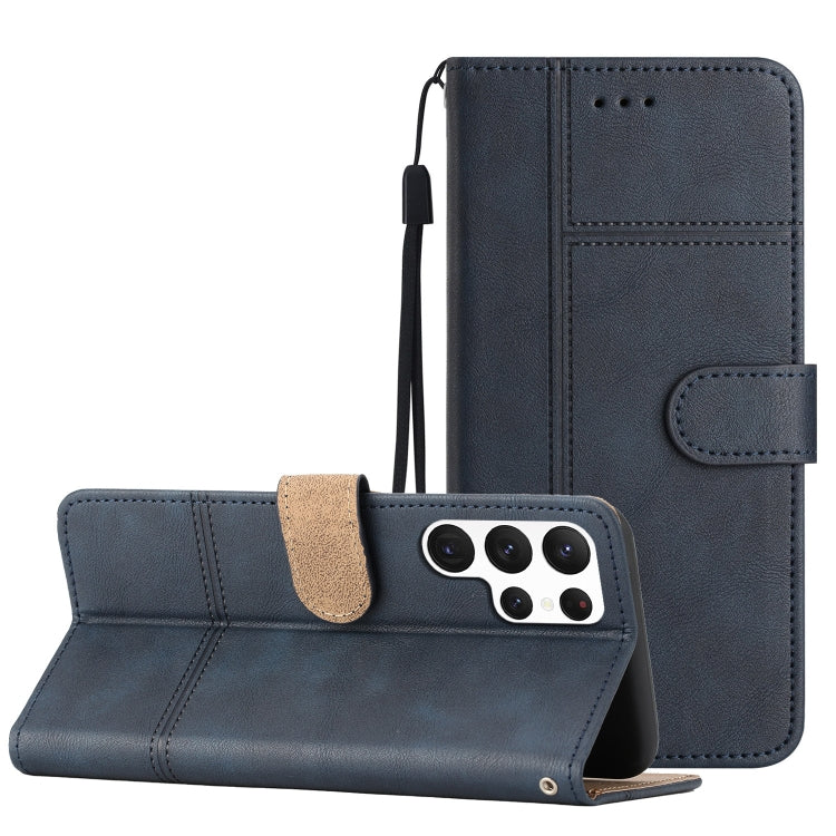 For Samsung Galaxy S23 Ultra 5G Business Style Cowhide Texture Leather Phone Case