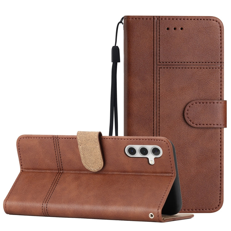 For Samsung Galaxy A14 5G Business Style Cowhide Texture Leather Phone Case