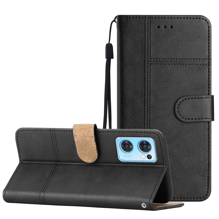 For OPPO Find X5 Lite Business Style Cowhide Texture Leather Phone Case