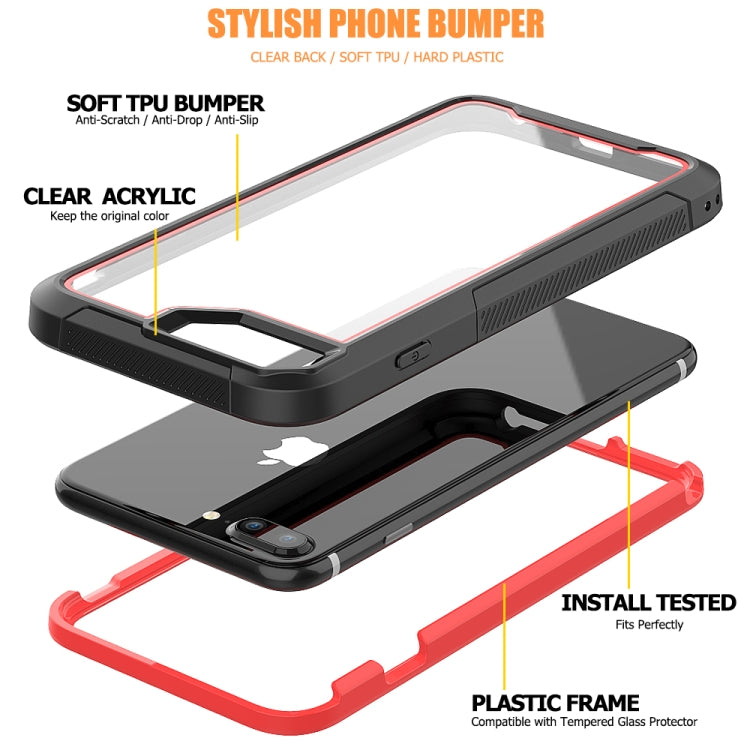 For iPhone 8 Plus & 7 Plus Frame Series TPU + PC Dust-proof Scratch-proof Drop-proof Protective Case