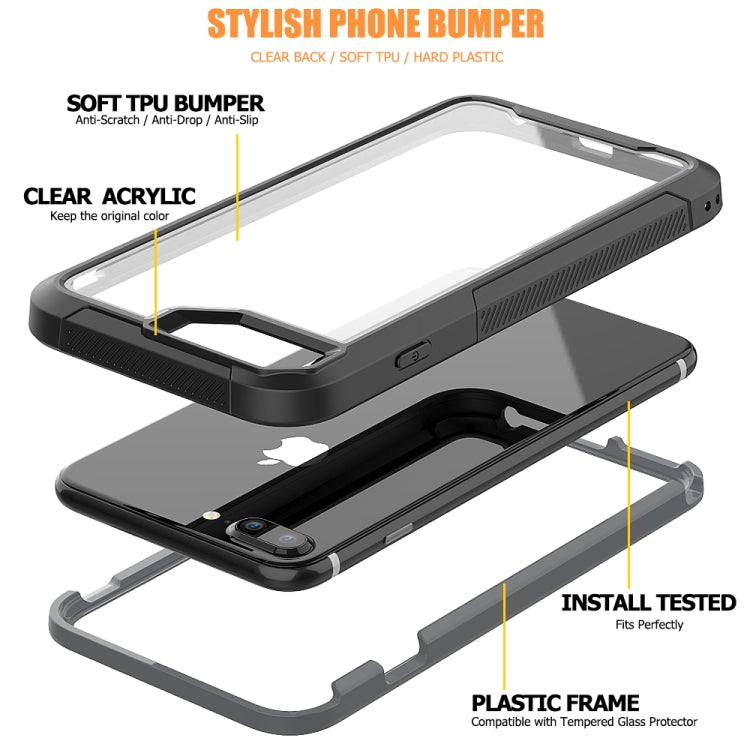 For iPhone 8 Plus & 7 Plus Frame Series TPU + PC Dust-proof Scratch-proof Drop-proof Protective Case