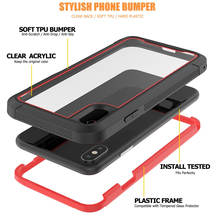 For iPhone XS / X Frame Series TPU + PC Dust-proof Scratch-proof Drop-proof Protective Case